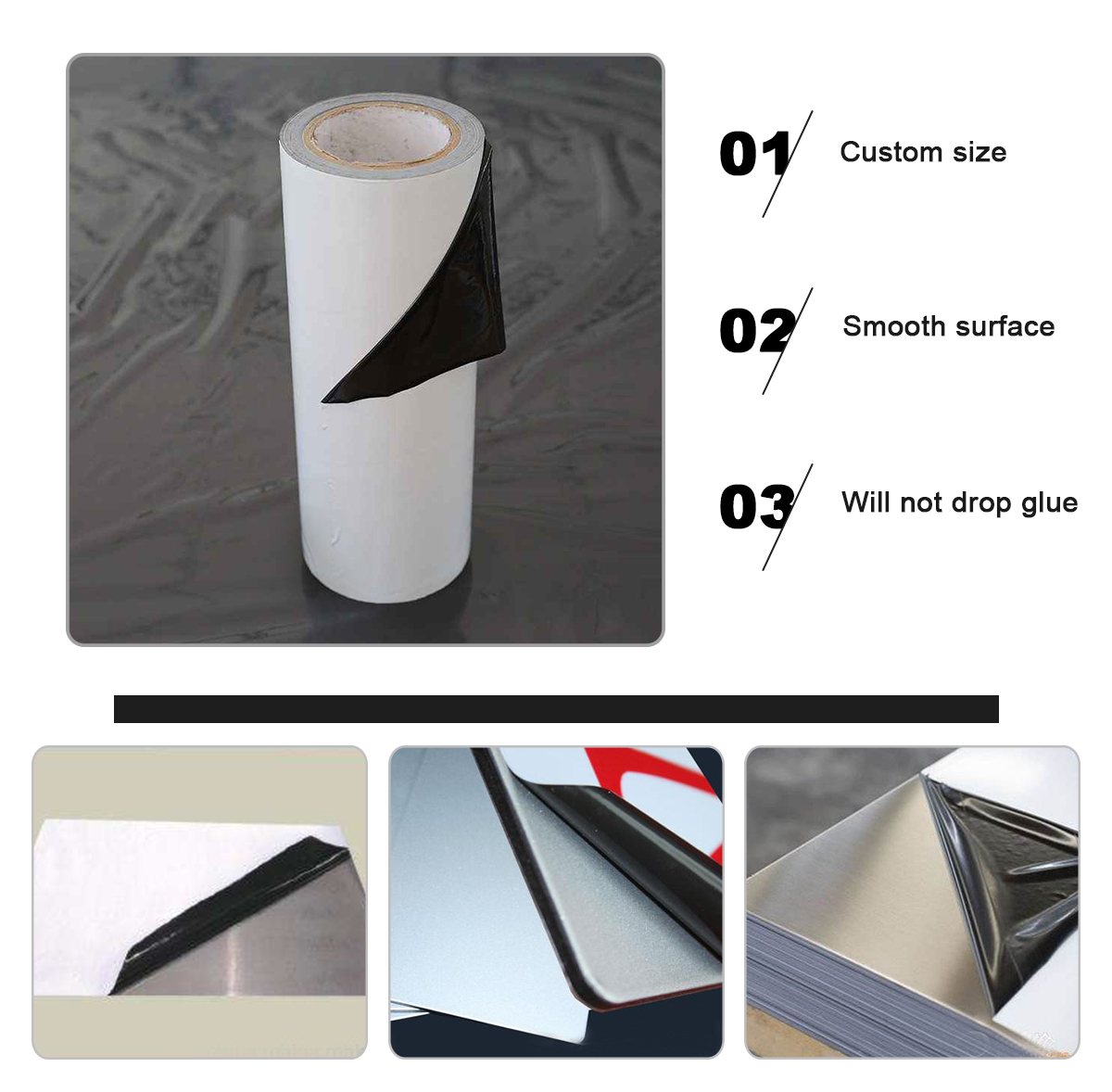 Black and white stainless steel protective film