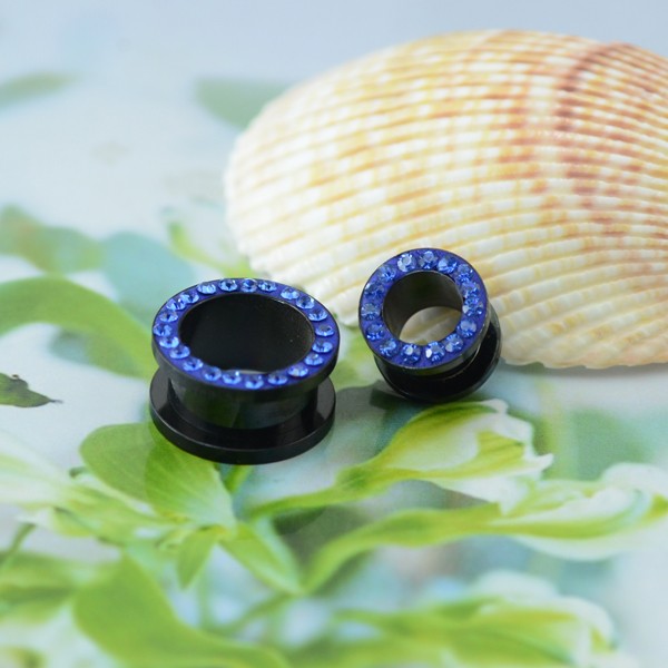 Blue Gemstones Round Ear Plug & Tunnel Jewelry 2014 Ear Piercing