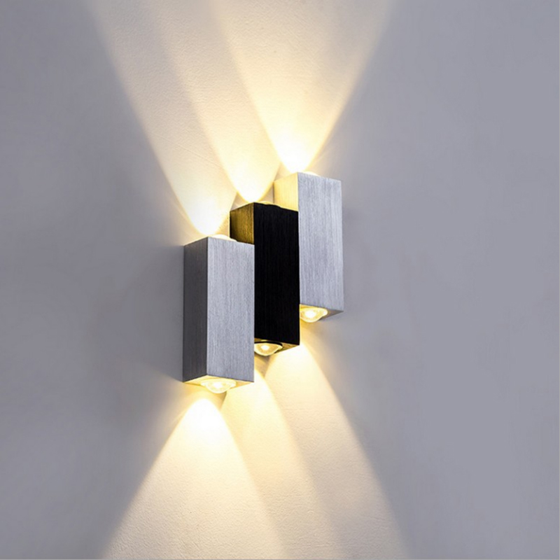 6W AC85-265V Wall-Mounted Lamp with Aluminum Three Lighting Fixture Sconce Modern Wall Lamp Indoor Beauty Wall light for House