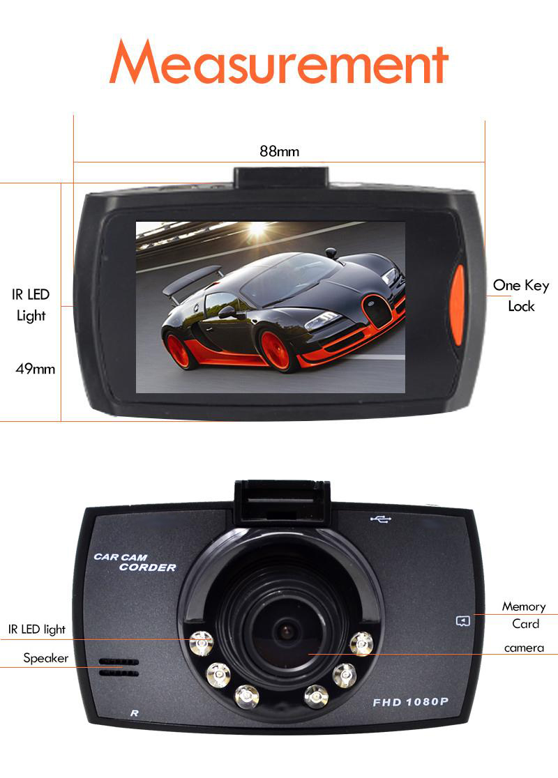 Car Camera G30 Full HD 1080P 2.7" Car Dvr Driving Recorder + Motion Detection Night Vision G-Sensor  Dvrs Dash Cam