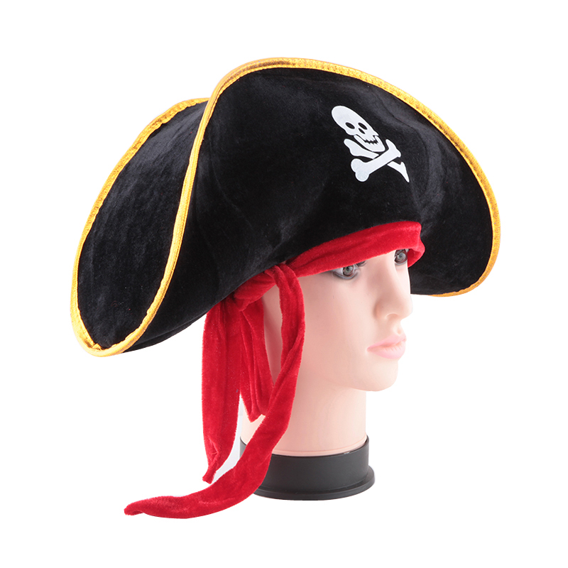 Halloween Party Supplies Role Play Prop Pirate Hat With A Red Rope For Adult