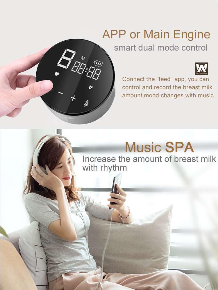 Rechargeable Smart Music Portable Breast Pump Silicone