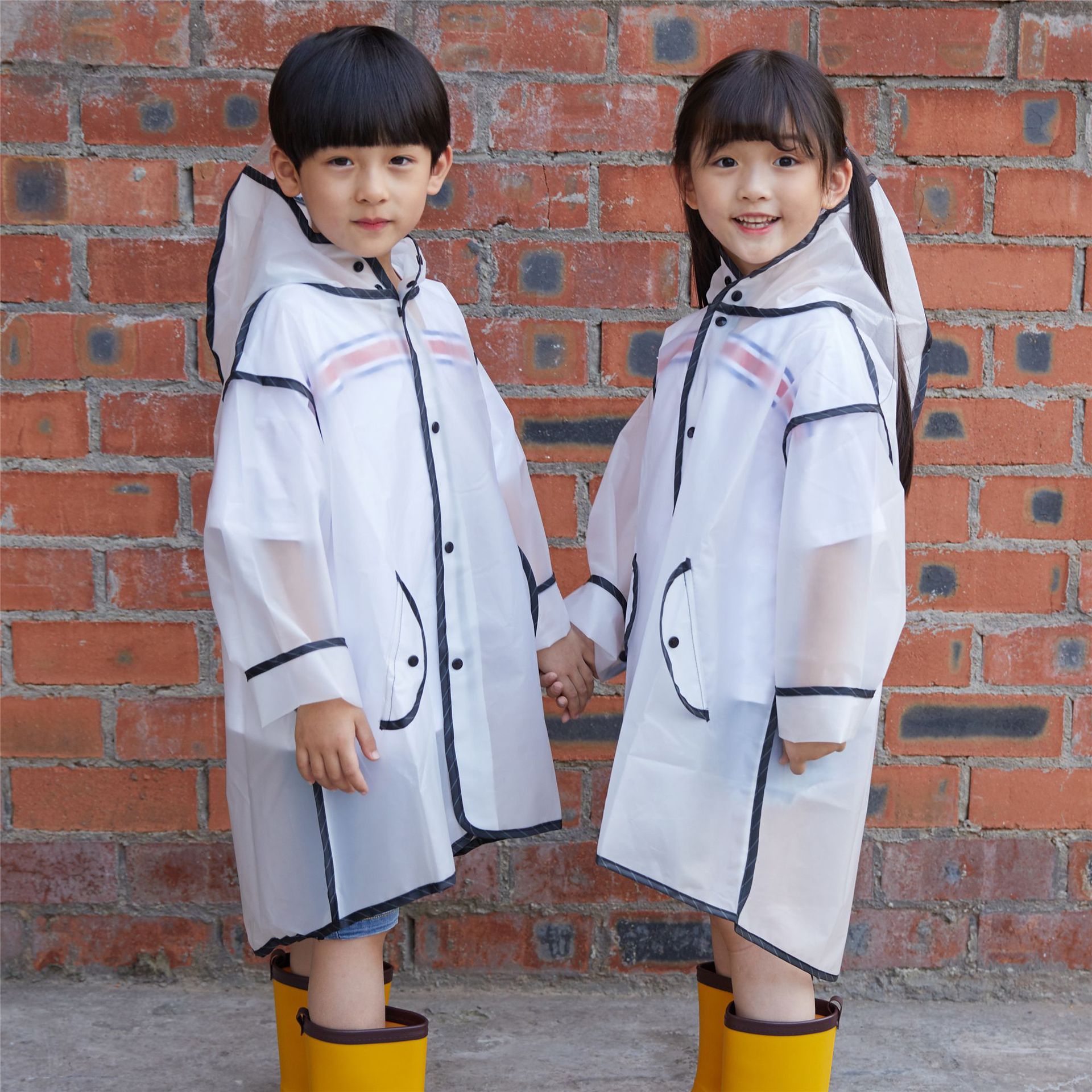MC-608 New designs custom logo rain coat cartoon picture children waterproof PVC rain coat for kid