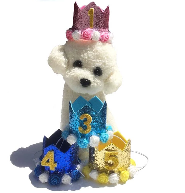 Cheap Wholesale Dog Birthday Party Dog Christmas Small crown Hats With Bow Tie