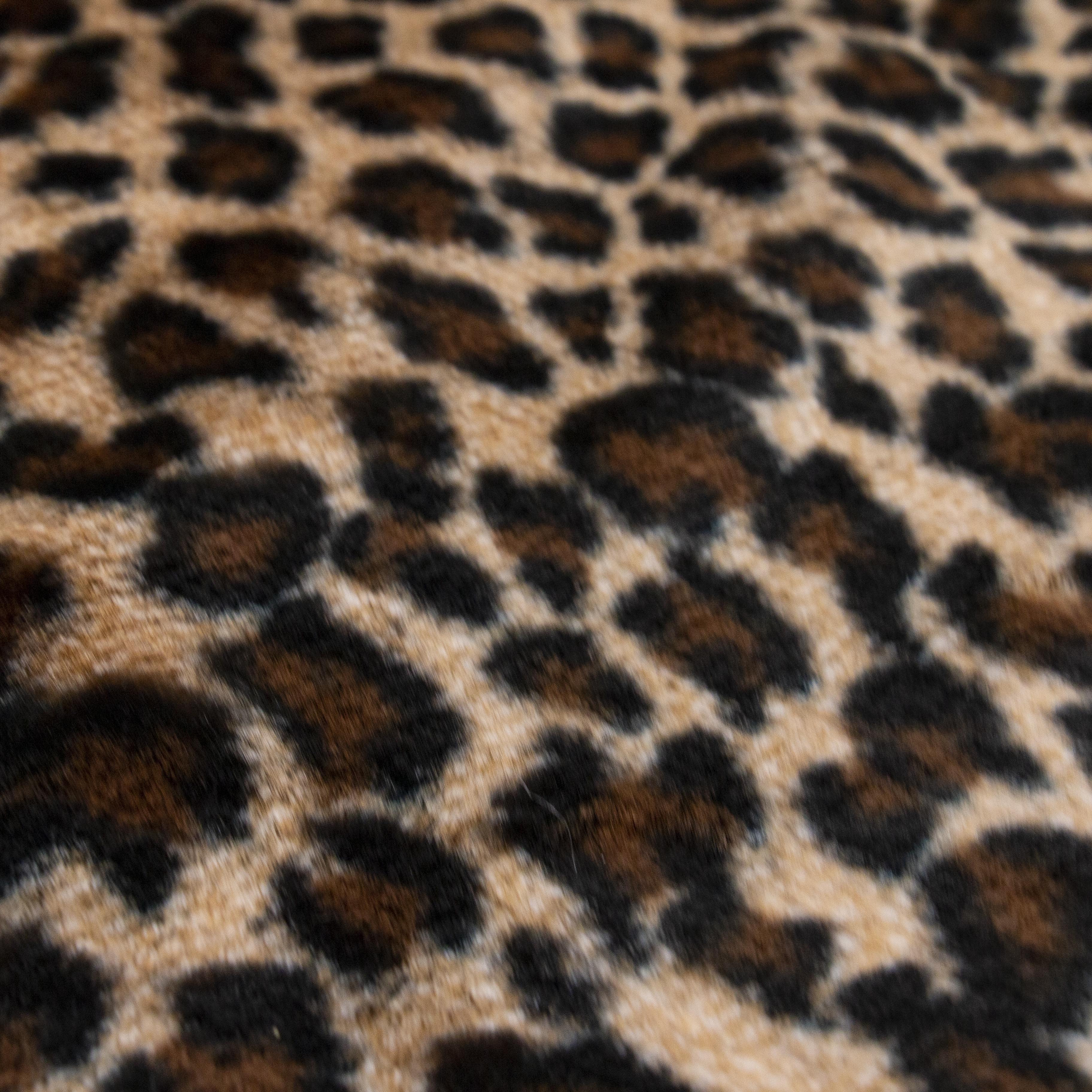 15MM Soft Faux Fur Fabric for garment Home Textile Leopard print faux fur fabric Artificial