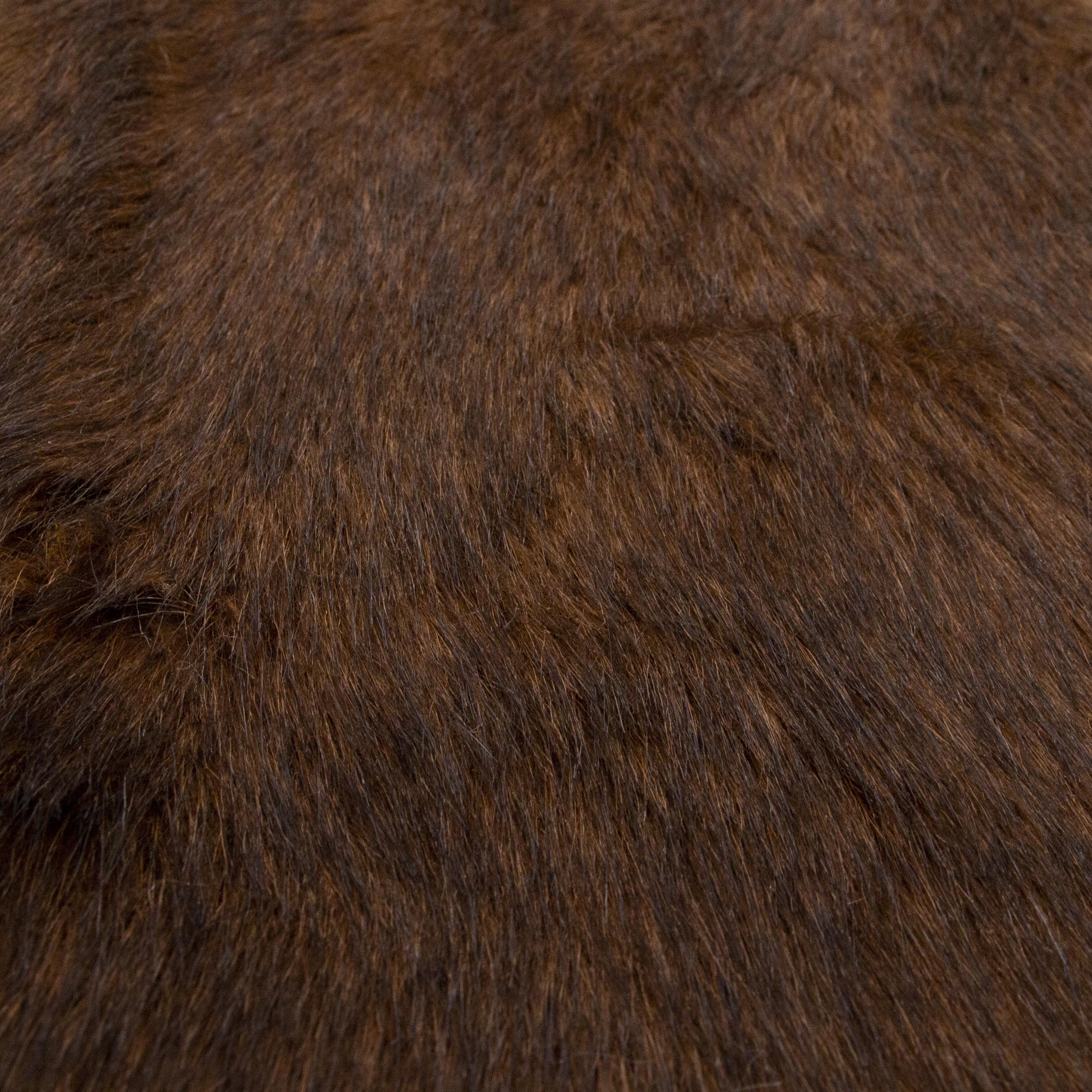 Luxury Brown Long Pile  Artificial  Faux Fur Fabric For Garment Home Textile Fabric  60MM