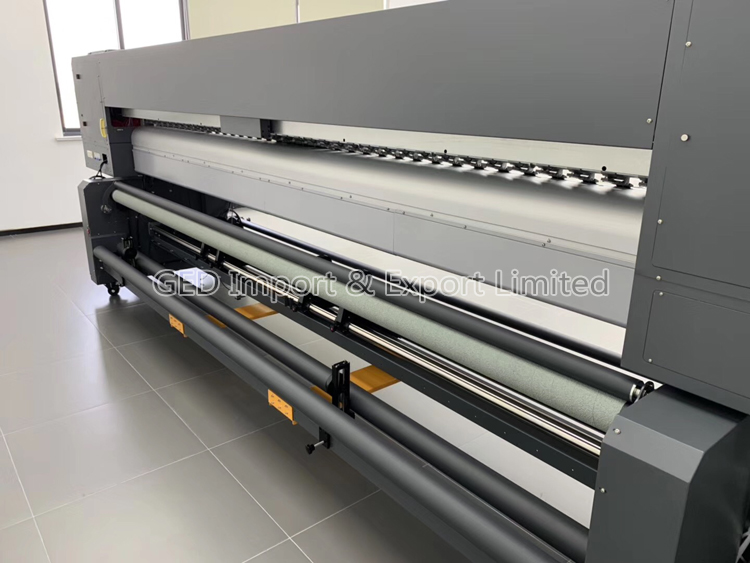 Guangzhou S8 Model 3.2m Large Format Solvent Printer 10ft Flex Banner Inkjet Machine with 8 pieces pcs KM1054i 30 pl PrintHead