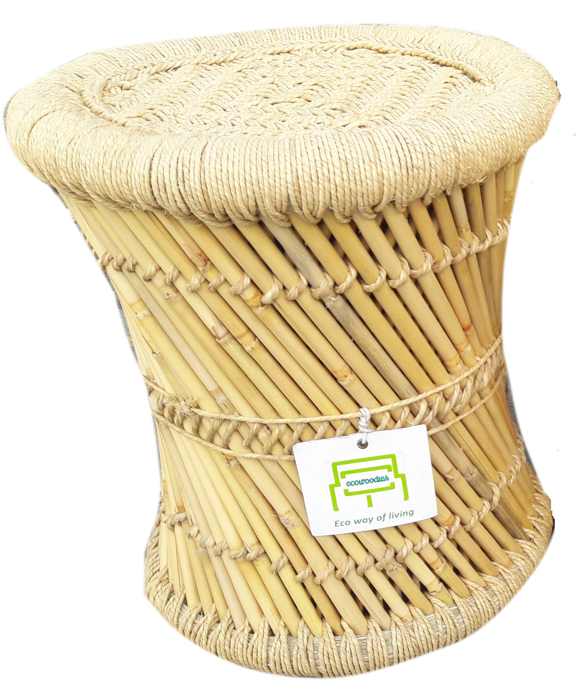 Eco friendly Kitchen Game room Garden Hall Patio Indoor/Outdoor Cane/Bamboo/Wooden Sitting Stool for Bar Cafe Ottomans