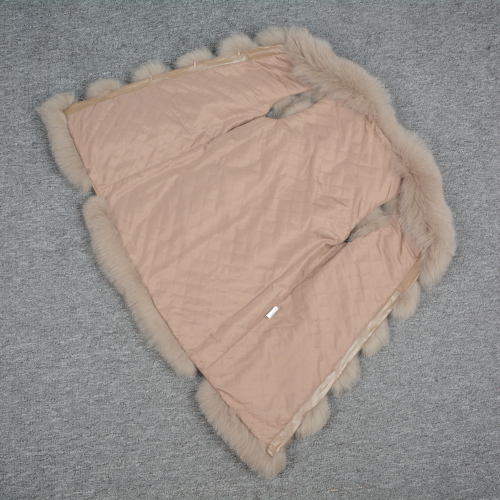 Professional Design Real Fox Fur Long Vest Autumn Winter Warm 6 Rows Gilet Women Casual Soft Waistcoat