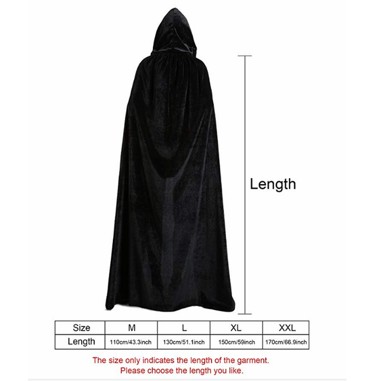 Cloak with hood high quality hooded cape cloak Halloween Fancy Dress Costume