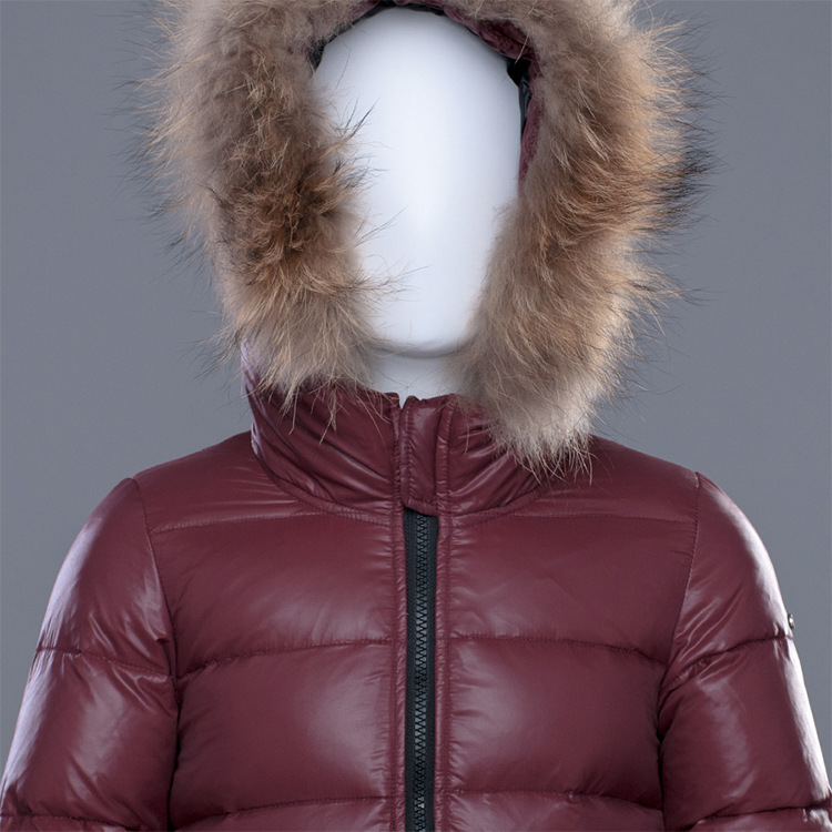 Trendy Shiny Soft Shell Raccoon Fur Hooded Children Winter Down Jacket For Boy