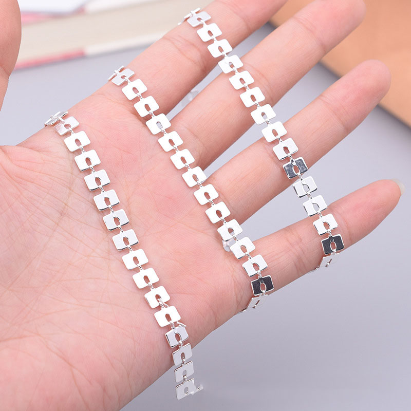 Yiwu Factory 925 silver aluminum brass stainless steel roll jewelry chain