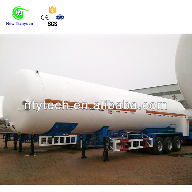 Mobile skid LNG storage tank semitrailer for filling station with up to 150CBM capacity