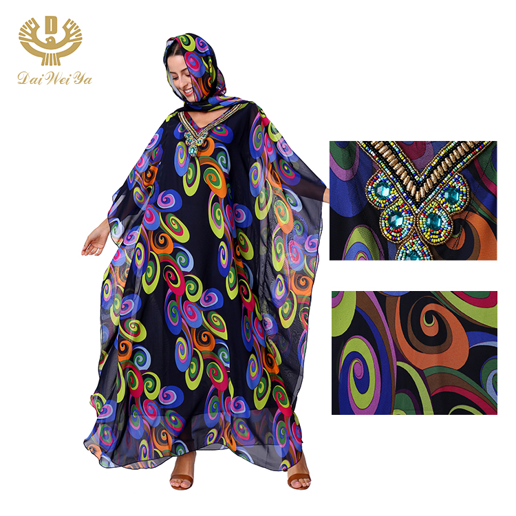 2019 Latest Design Kaftan Abaya Islamic Clothing Long Muslim Dress With Hijab