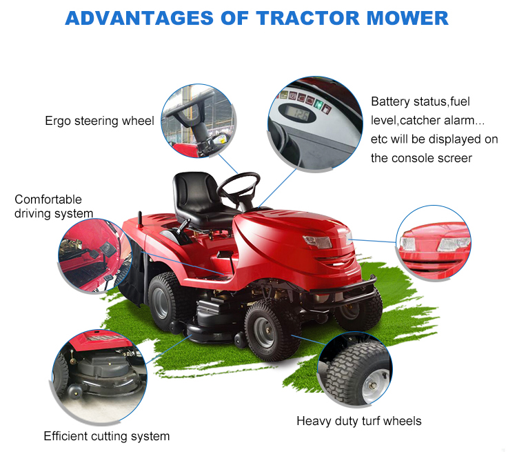 CE Riding lawn mower tractor of 17.5HP