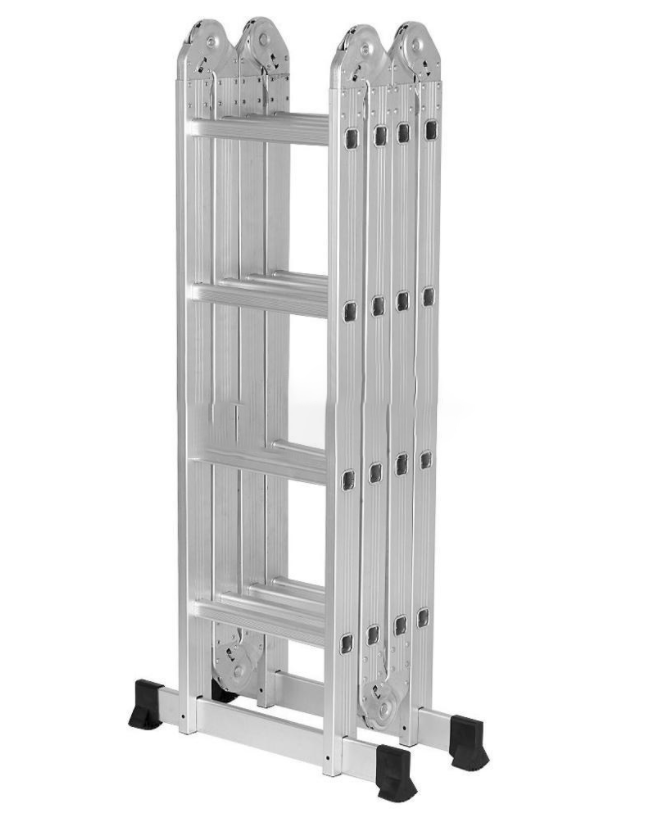 15.4ft Multi Purpose Aluminum Folding Extension Ladder - Achasoda.png