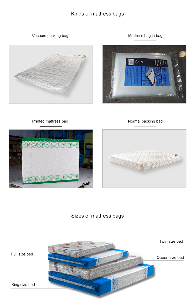 Plastic vacuum compressing bag for single mattress