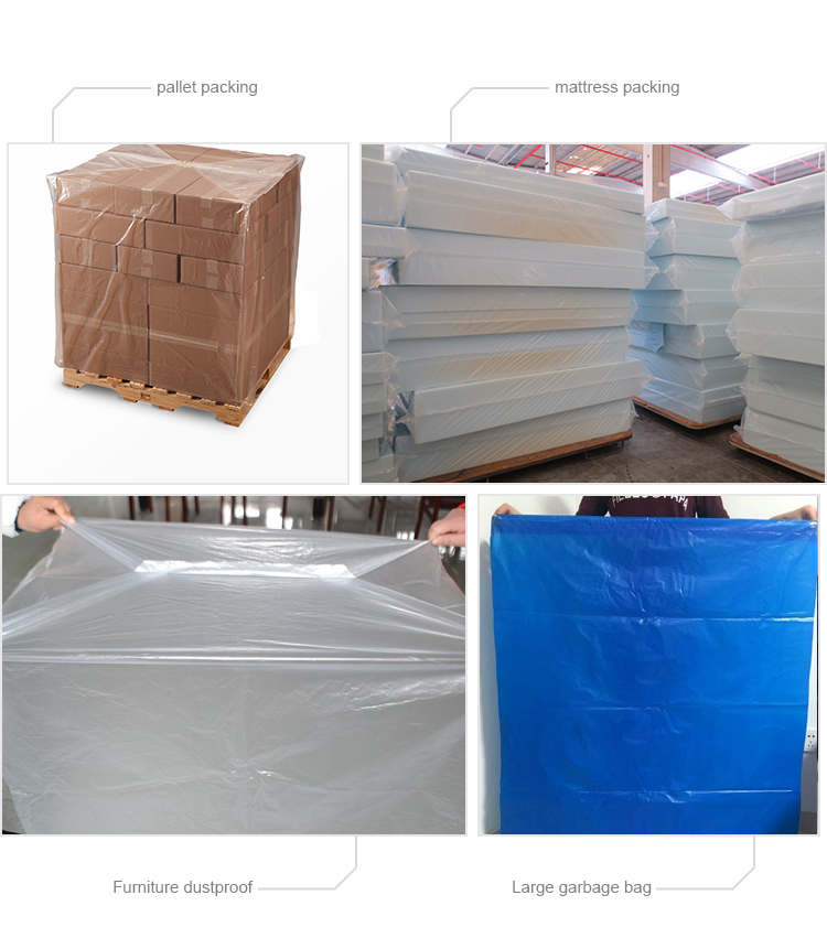 Transparent packaging bag on roll use in goods packing