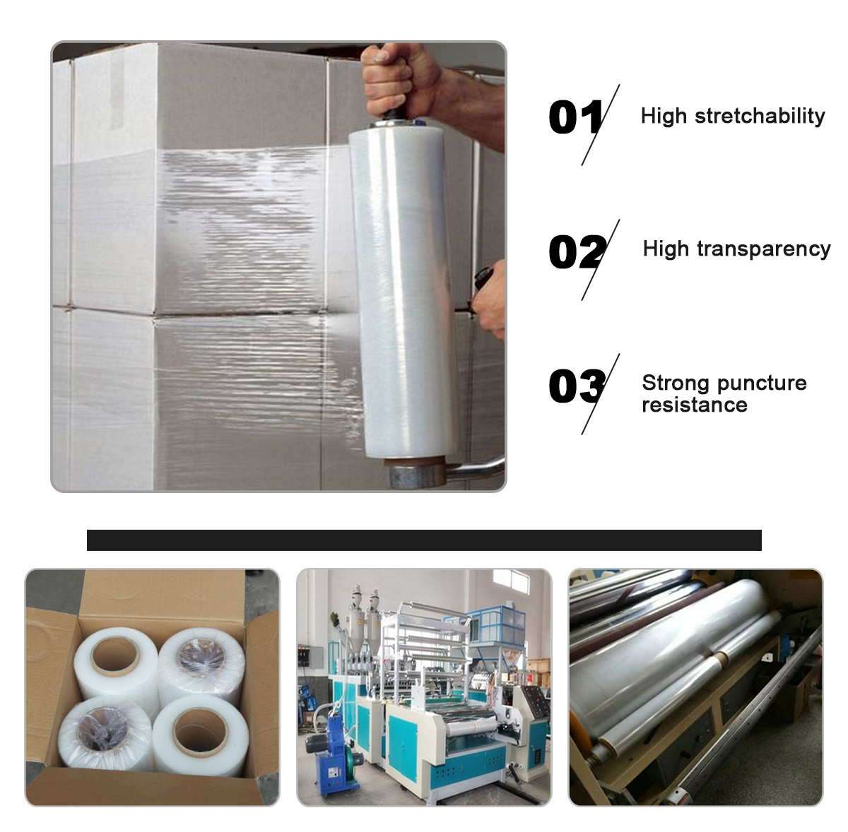 Use in malaysia pallet stretch film with high transpance