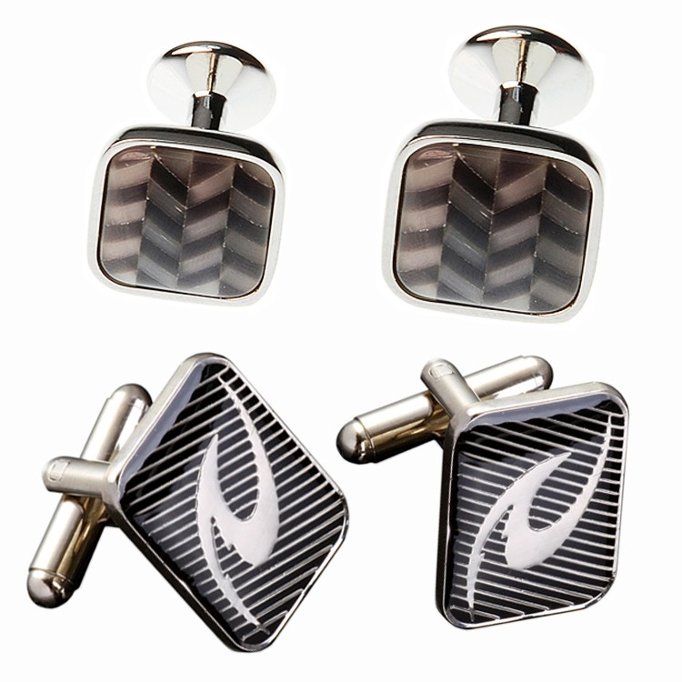 Button stainless steel metal cufflink blanks cuff-link for men shirt with top quality