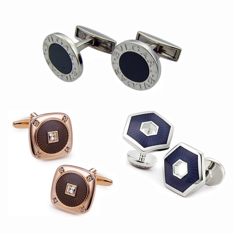 Cuff Links Polished Finish Stainless Steel Luxury French Tuxedo Shirt Cufflinks for Men