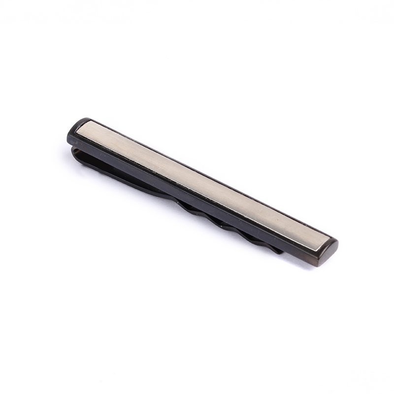 Black Plated Tree Stump Design Tie Clip For Men Clips On Ties