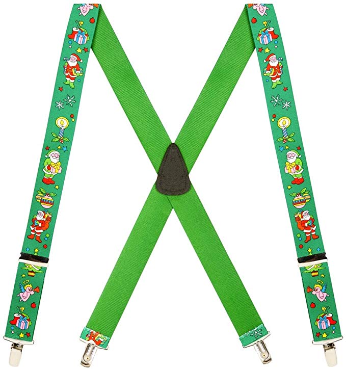 SuspenderStore Men's Santa Novelty Christmas Suspenders (3 Sizes, 3 Colors)