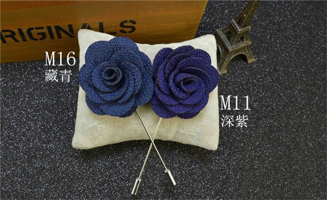 Handmade Fabric Flower Brooch Lapel Pins For Clothes Dresses