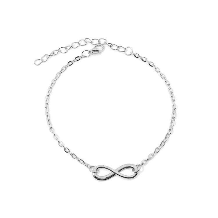 summer fashion stainless steel infinity pendant foot jewelry 18K gold plated anklet chain for lady