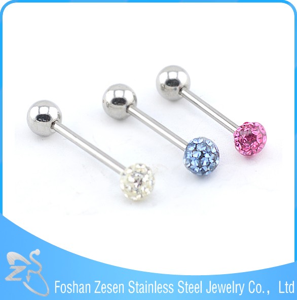 Free sample color tongue rings labret color piercing straight tongue rings