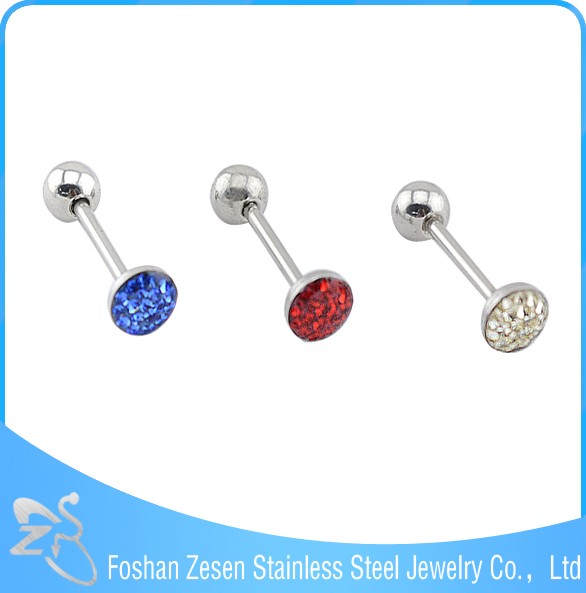 Free sample color tongue rings labret color piercing straight tongue rings