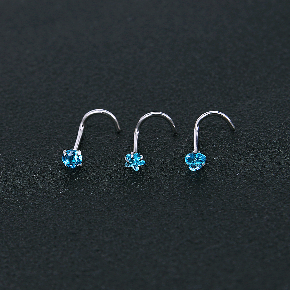 AAA Different shape zircon And Surgical Stainless steel nose rings body jewelry