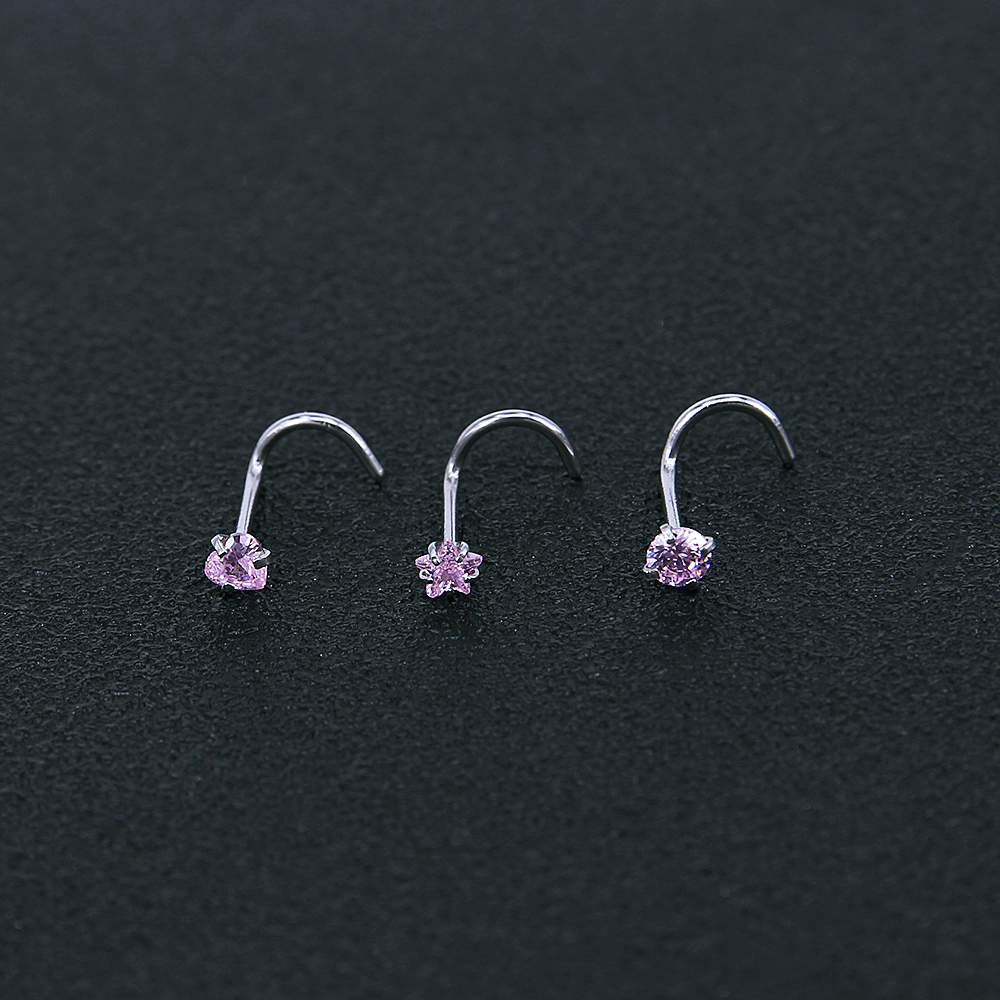 AAA Different shape zircon And Surgical Stainless steel nose rings body jewelry