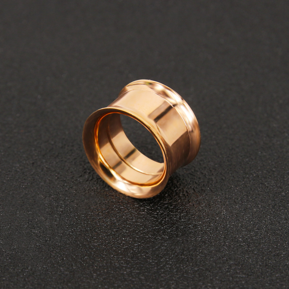 3-25mm  Double Flared Gold plated surgical stainless steel piercing flesh tunnel jewelry