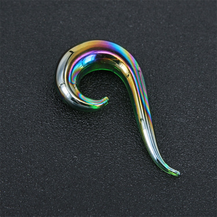 Fashion colourful glass ear gauge tapers unique snail ear stretchers