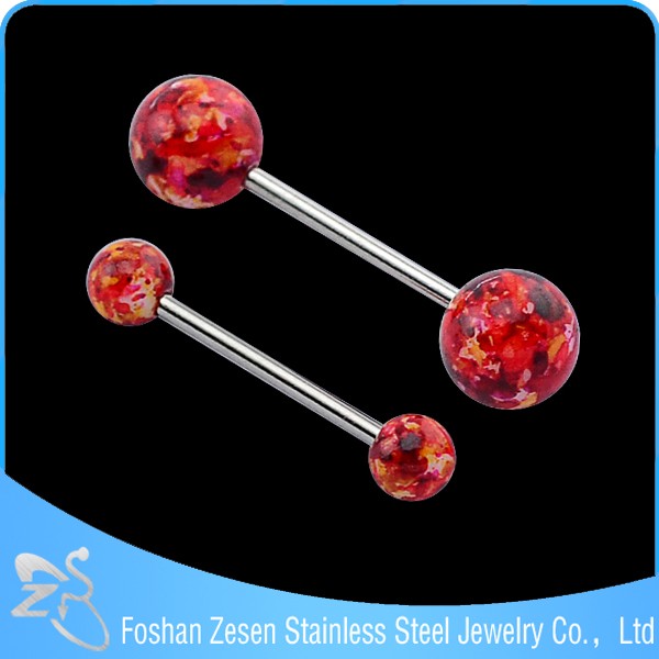 Amazon Hot Sale Surgical Steel Straight Barbell Acrylic Ball Magnetic Industrial Ear Piercing