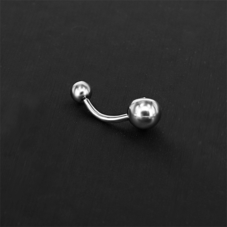 Double gem ball navel piercing surgical steel body jewelry crystal belly ring