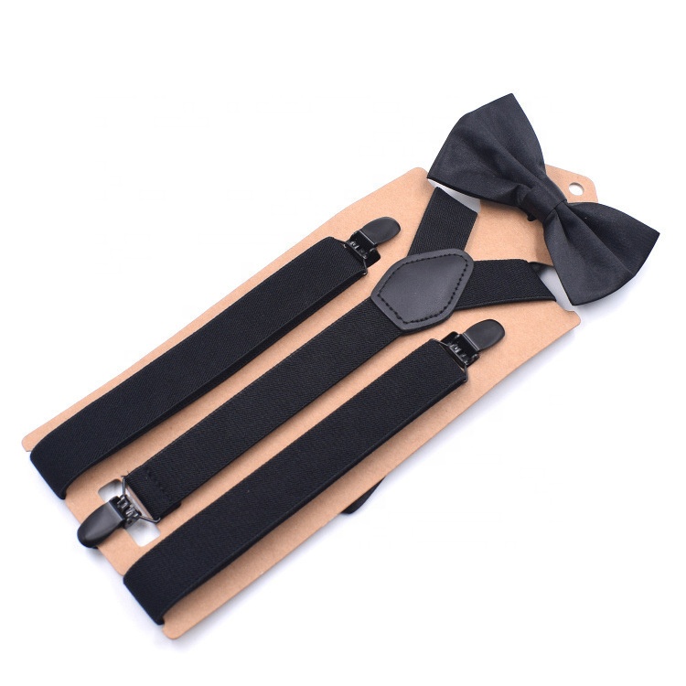 Adult three-clip Y-type straps bow tie suit elastic straps and suspenders