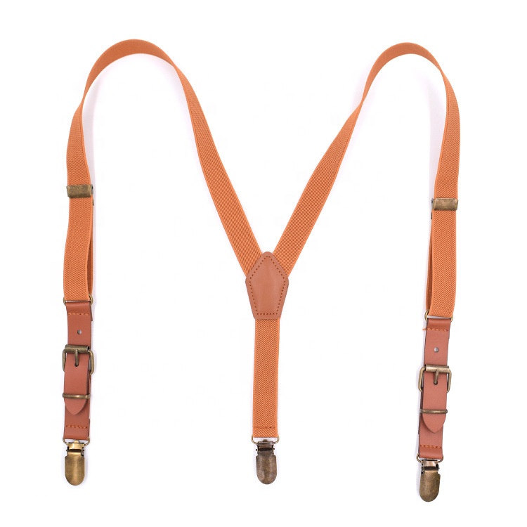 Leather children's 3 clip fashion Y-shaped suspender hanging pants belt for kids