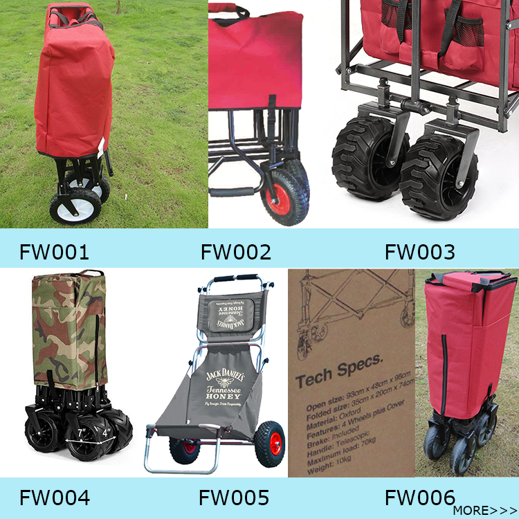 New 2019 Wheelsed Fishing Foldable Cart Shopping Utility Buggy Garden Trolley Cart Aluminum Folding Beach Chair