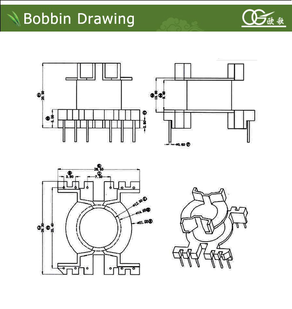china manufacture pq2620 transformer bobbin