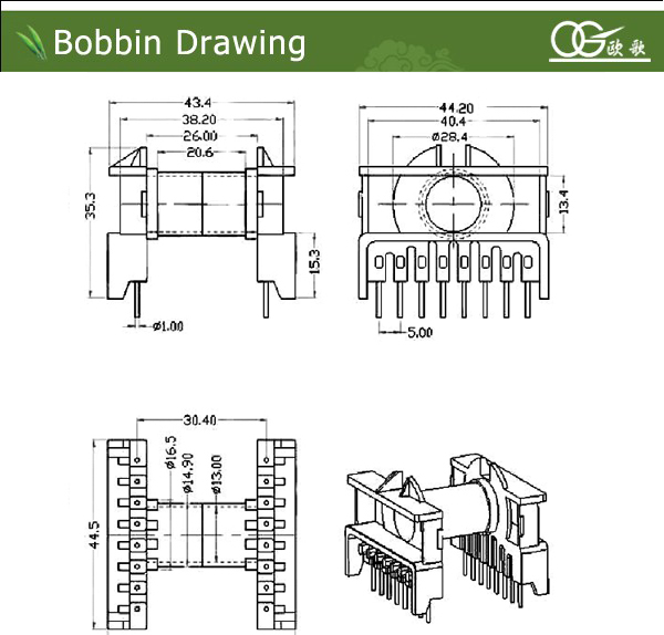 china manufacture etd39 bobbin for transformer