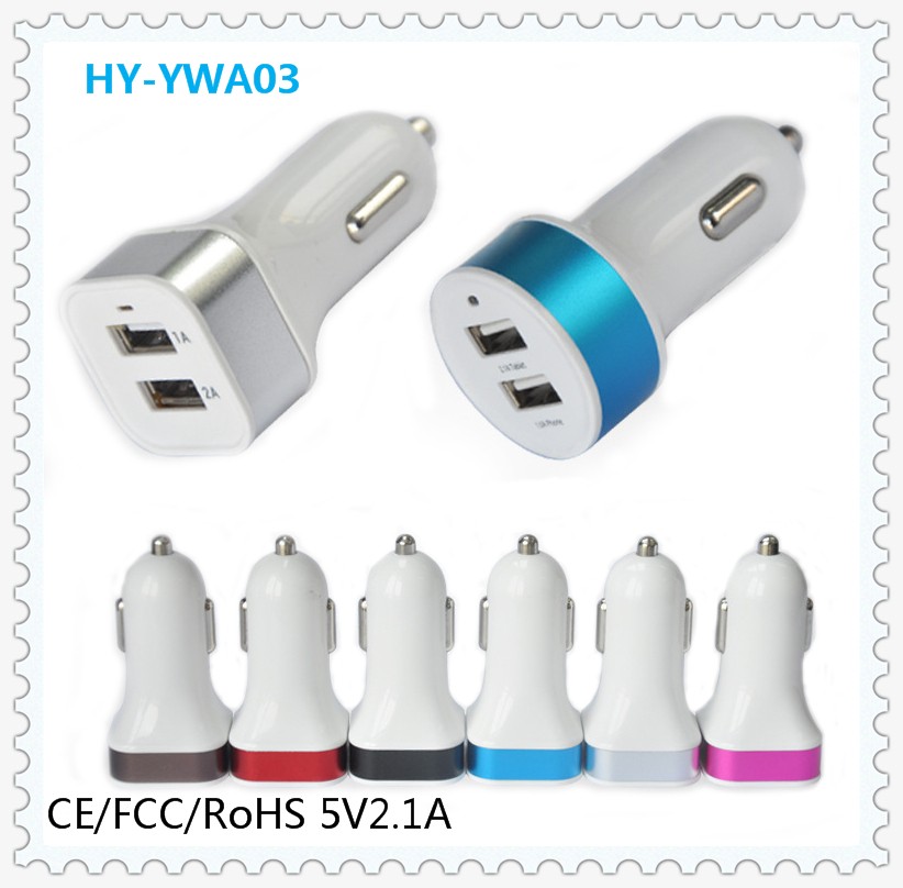 OEM Dual Port USB Car Charger Vehicle Charger Adapter 5V 2.1A Quick Charge 2.0 Car Phone Charger