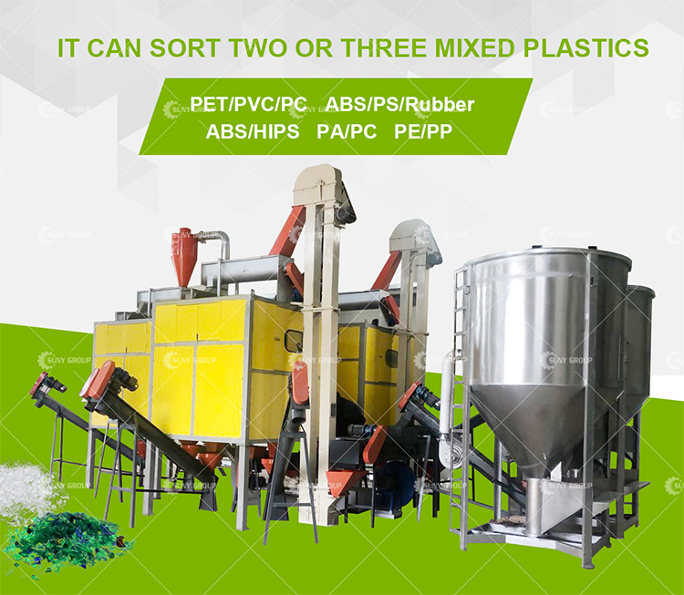 Mixed Plastic Flakes Separator Machines For PET PVC PP PP ABS PS