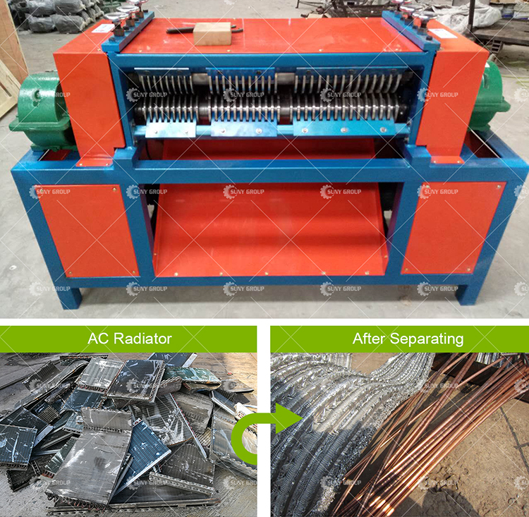 Scrap Air Conditioner Water Tank Recycling Aluminum Copper Radiator Separating Machine