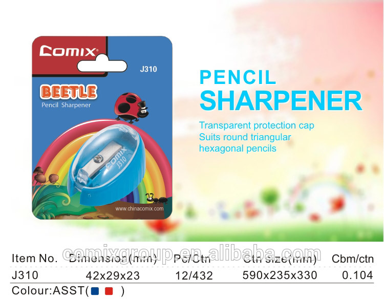 Comix, hot selling standard type colored pencil sharpeners for students