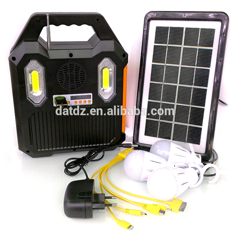 Portable solar lighting system kit complete with 3 lamp and USB function
