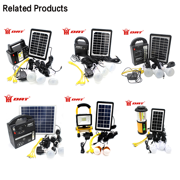 Portable solar lighting system kit complete with 3 lamp and USB function