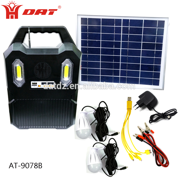 Portable Solar Power System for USB Charge and Lighting solar portable system solar lighting kit with MP3 and Radio function