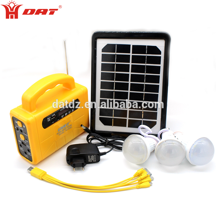Factory Direct selling rechargeable more bright 10W solar home lighting kit with radio